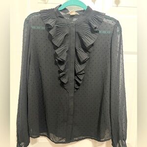 H&M Black Sheer Blouse